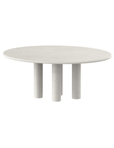 Darwin ovalt spisebord i mortex H75 x B180 x D100 cm - Råhvid
