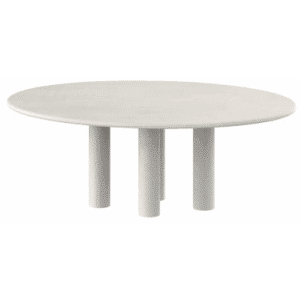 Darwin ovalt spisebord i mortex H75 x B200 x D110 cm - Råhvid