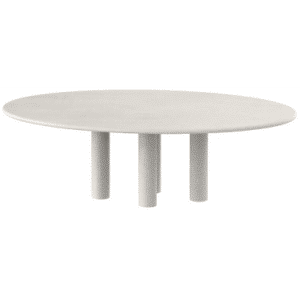 Darwin ovalt spisebord i mortex H75 x B240 x D120 cm - Råhvid