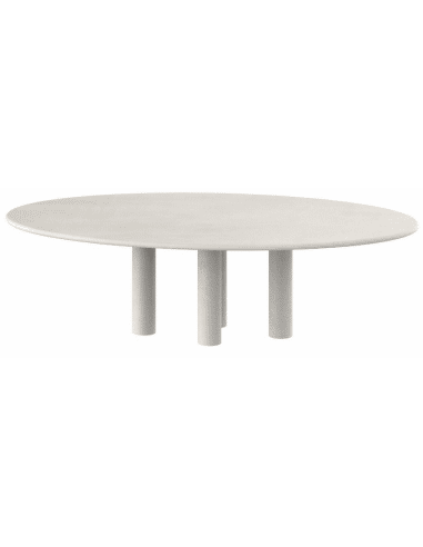 Darwin ovalt spisebord i mortex H75 x B260 x D120 cm - Råhvid
