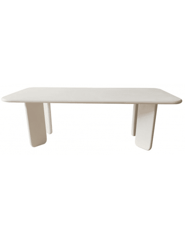 Garrin spisebord i mortex H75 x B220 x D95 cm - Råhvid