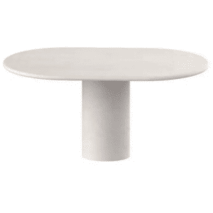 Kimberly ovalt spisebord i mortex H75 x B160 x D100 cm - Råhvid