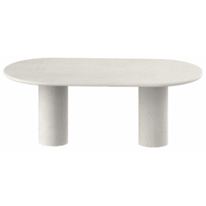 Kimberly ovalt spisebord i mortex H75 x B200 x D100 cm - Råhvid