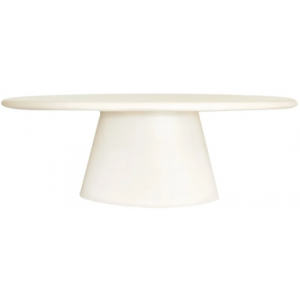 URBAN BLOOM Ovalt spisebord i fiberakryl og beton 220 x 115 cm - Sandstenshvid