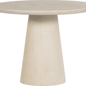 Rundt udendørs spisebord WOOOD Collection Ø100 cm, fiberarmeret beton, naturlig