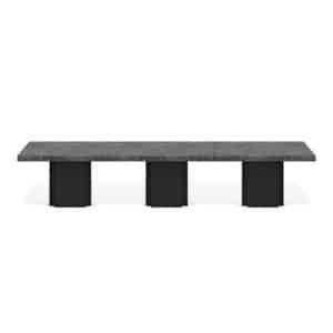TEMAHOME Dusk Spisebord - Beton og Sort - 392x130 cm