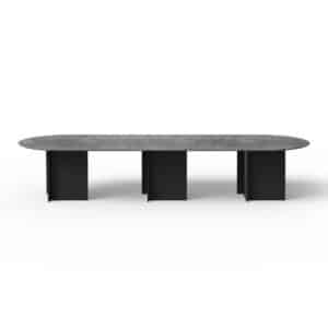 TEMAHOME Matt Spisebord - Beton/Sort, 390x130 cm