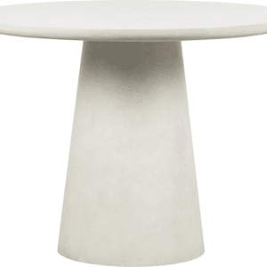 Rundt spisebord WOOOD Damon i fiberler med beton-look Ø100 x H76 cm indendørs/udendørs, hvid
