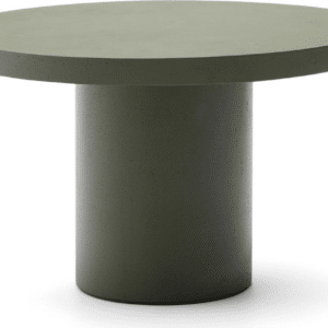 Udendørs spisebord Kave Home Aiguablava rund cementfiber Ø120 H75 cm mørkegrøn
